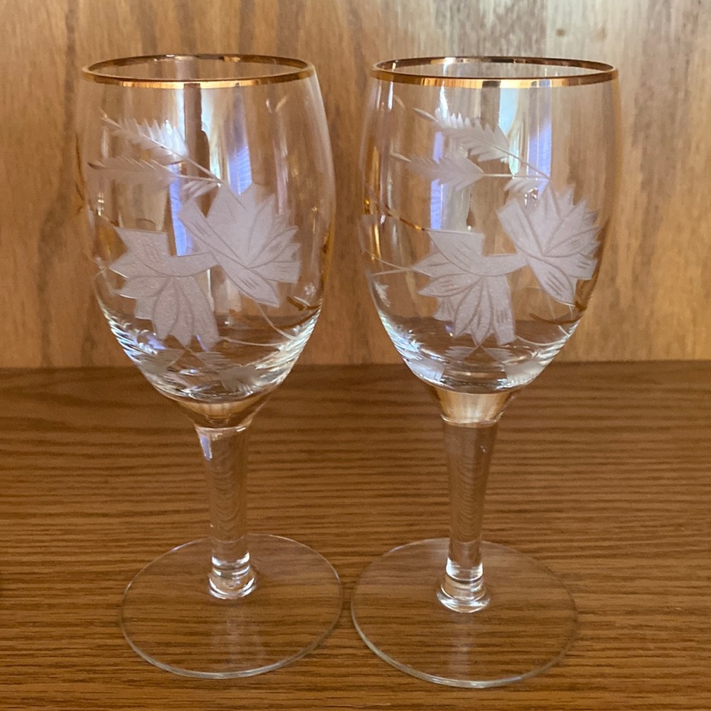 Wine glasses- lined with gold